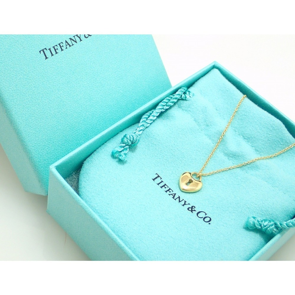 Tiffany Heart Lock Yellow Gold Pendant Necklace View 6